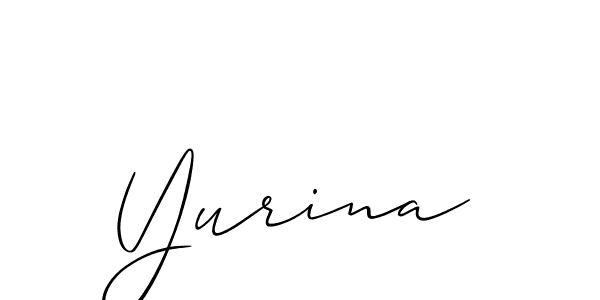 Create a beautiful signature design for name Yurina. With this signature (Allison_Script) fonts, you can make a handwritten signature for free. Yurina signature style 2 images and pictures png