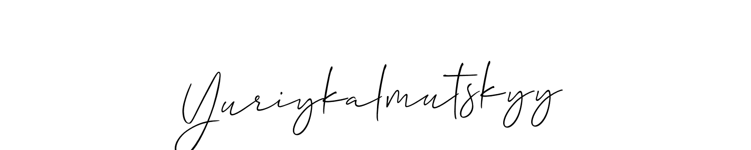 The best way (Allison_Script) to make a short signature is to pick only two or three words in your name. The name Yuriykalmutskyy include a total of six letters. For converting this name. Yuriykalmutskyy signature style 2 images and pictures png