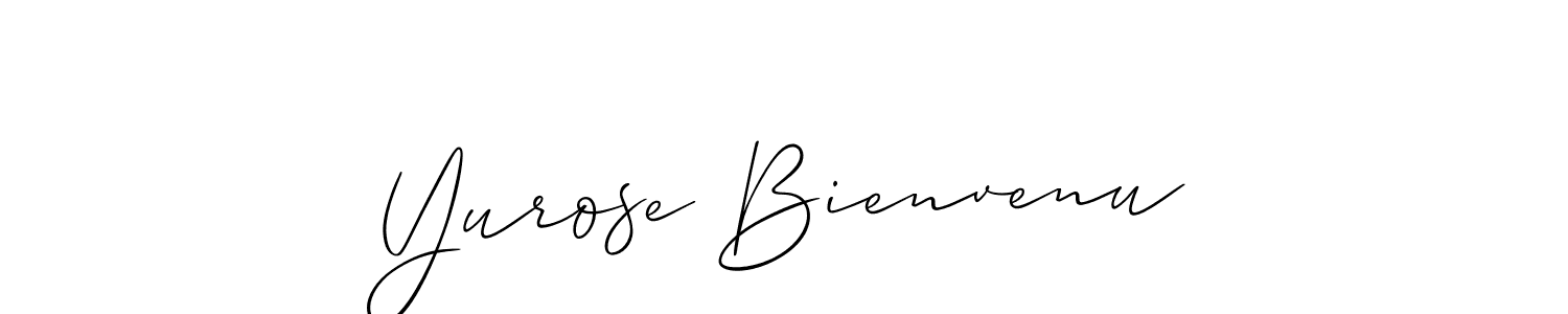 The best way (Allison_Script) to make a short signature is to pick only two or three words in your name. The name Yurose Bienvenu include a total of six letters. For converting this name. Yurose Bienvenu signature style 2 images and pictures png