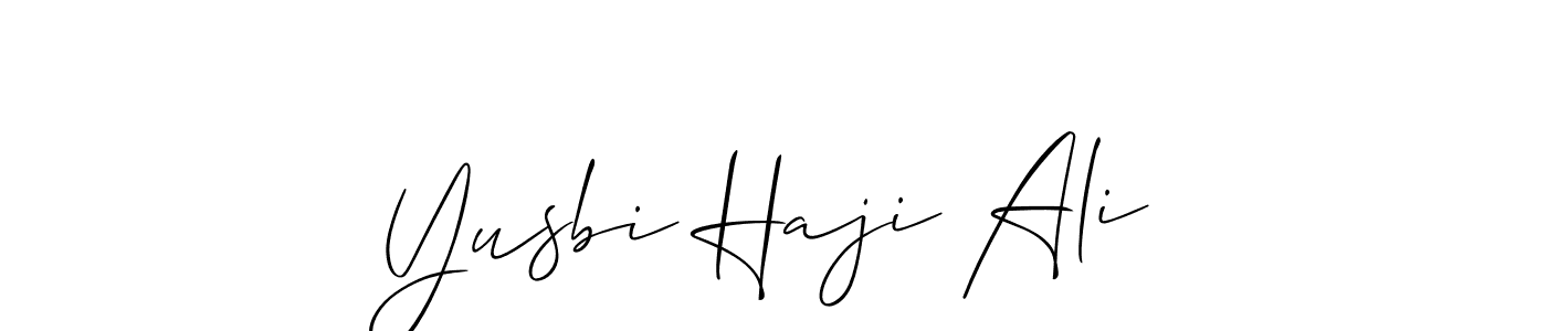 This is the best signature style for the Yusbi Haji Ali name. Also you like these signature font (Allison_Script). Mix name signature. Yusbi Haji Ali signature style 2 images and pictures png