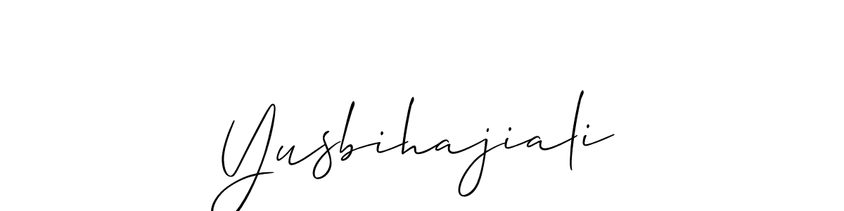 You should practise on your own different ways (Allison_Script) to write your name (Yusbihajiali) in signature. don't let someone else do it for you. Yusbihajiali signature style 2 images and pictures png