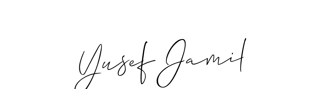 Create a beautiful signature design for name Yusef Jamil. With this signature (Allison_Script) fonts, you can make a handwritten signature for free. Yusef Jamil signature style 2 images and pictures png