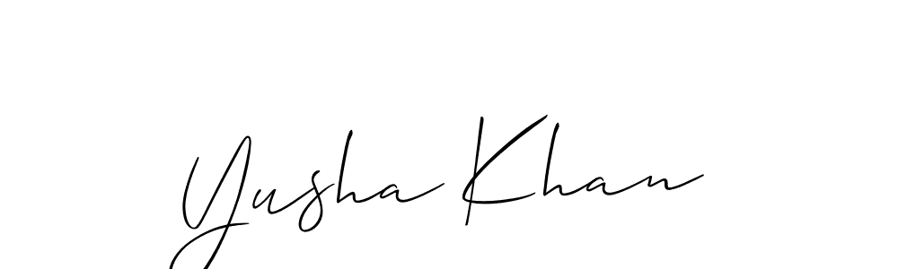 Make a beautiful signature design for name Yusha Khan. Use this online signature maker to create a handwritten signature for free. Yusha Khan signature style 2 images and pictures png