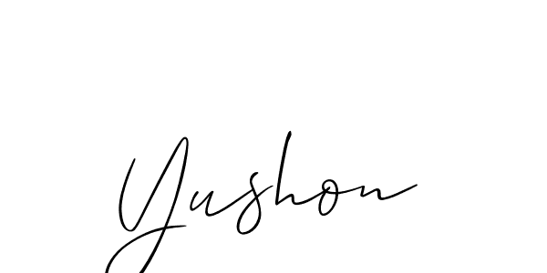 How to make Yushon signature? Allison_Script is a professional autograph style. Create handwritten signature for Yushon name. Yushon signature style 2 images and pictures png