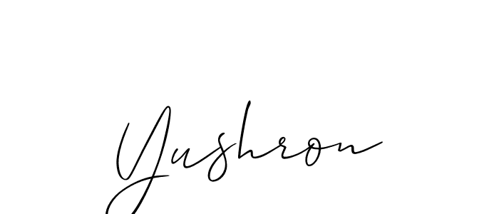 How to make Yushron name signature. Use Allison_Script style for creating short signs online. This is the latest handwritten sign. Yushron signature style 2 images and pictures png