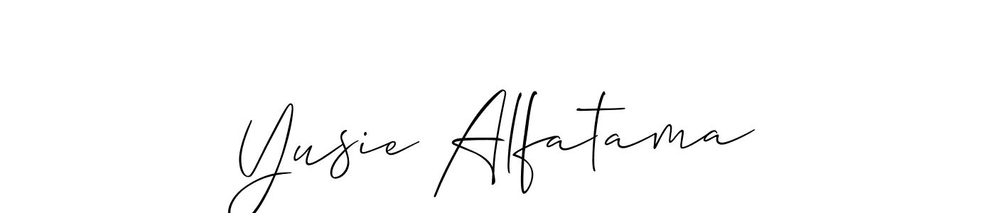 Use a signature maker to create a handwritten signature online. With this signature software, you can design (Allison_Script) your own signature for name Yusie Alfatama. Yusie Alfatama signature style 2 images and pictures png