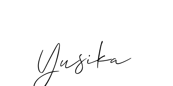 How to make Yusika name signature. Use Allison_Script style for creating short signs online. This is the latest handwritten sign. Yusika signature style 2 images and pictures png