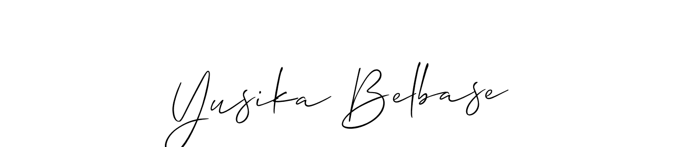 You should practise on your own different ways (Allison_Script) to write your name (Yusika Belbase) in signature. don't let someone else do it for you. Yusika Belbase signature style 2 images and pictures png