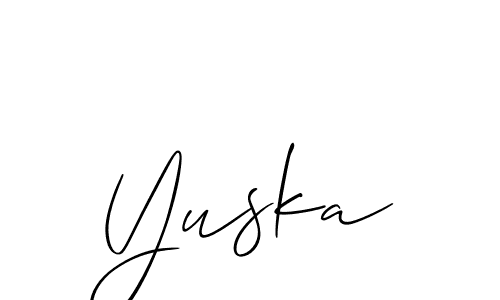 if you are searching for the best signature style for your name Yuska. so please give up your signature search. here we have designed multiple signature styles  using Allison_Script. Yuska signature style 2 images and pictures png