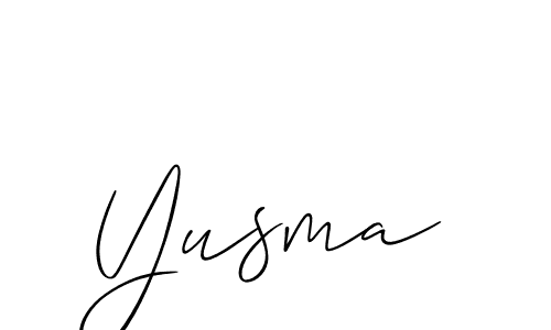 Yusma stylish signature style. Best Handwritten Sign (Allison_Script) for my name. Handwritten Signature Collection Ideas for my name Yusma. Yusma signature style 2 images and pictures png