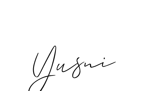 How to make Yusni signature? Allison_Script is a professional autograph style. Create handwritten signature for Yusni name. Yusni signature style 2 images and pictures png