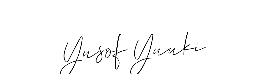 if you are searching for the best signature style for your name Yusof Yuuki. so please give up your signature search. here we have designed multiple signature styles  using Allison_Script. Yusof Yuuki signature style 2 images and pictures png