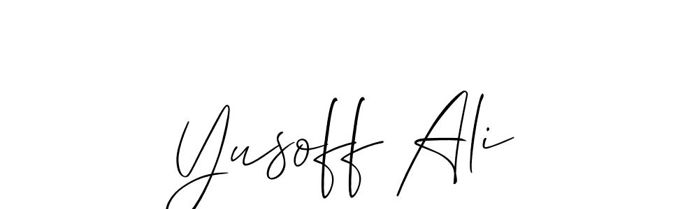 You can use this online signature creator to create a handwritten signature for the name Yusoff Ali. This is the best online autograph maker. Yusoff Ali signature style 2 images and pictures png
