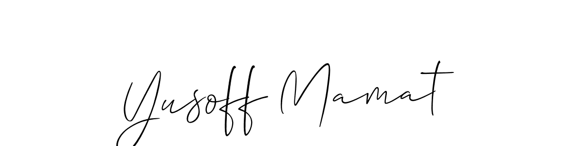 if you are searching for the best signature style for your name Yusoff Mamat. so please give up your signature search. here we have designed multiple signature styles  using Allison_Script. Yusoff Mamat signature style 2 images and pictures png