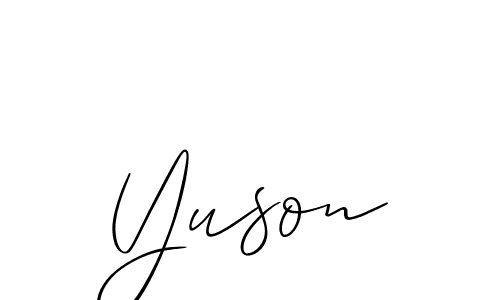 How to make Yuson name signature. Use Allison_Script style for creating short signs online. This is the latest handwritten sign. Yuson signature style 2 images and pictures png