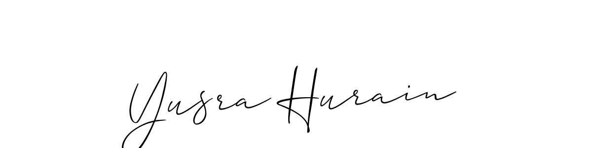 It looks lik you need a new signature style for name Yusra Hurain. Design unique handwritten (Allison_Script) signature with our free signature maker in just a few clicks. Yusra Hurain signature style 2 images and pictures png