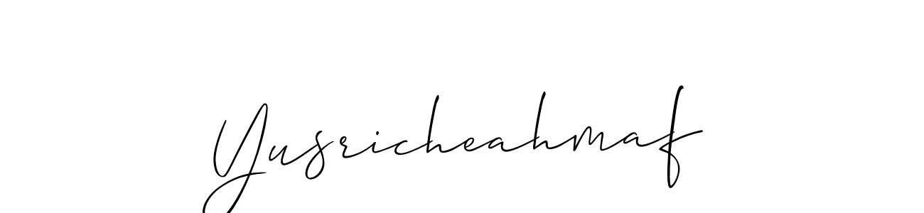 Create a beautiful signature design for name Yusricheahmaf. With this signature (Allison_Script) fonts, you can make a handwritten signature for free. Yusricheahmaf signature style 2 images and pictures png