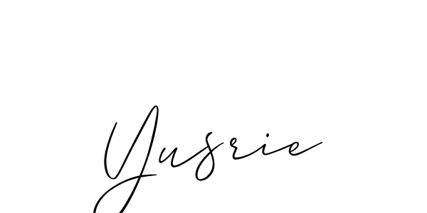 Make a beautiful signature design for name Yusrie. With this signature (Allison_Script) style, you can create a handwritten signature for free. Yusrie signature style 2 images and pictures png