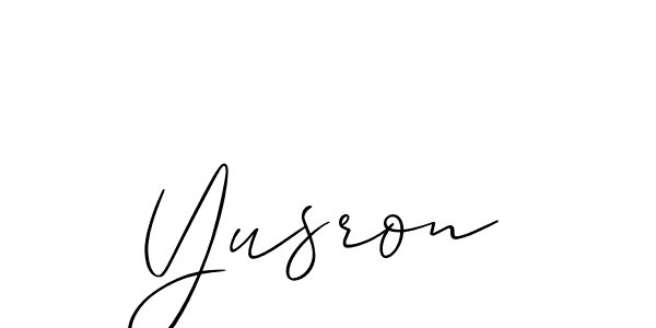 Also we have Yusron name is the best signature style. Create professional handwritten signature collection using Allison_Script autograph style. Yusron signature style 2 images and pictures png