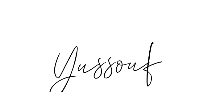 How to make Yussouf signature? Allison_Script is a professional autograph style. Create handwritten signature for Yussouf name. Yussouf signature style 2 images and pictures png