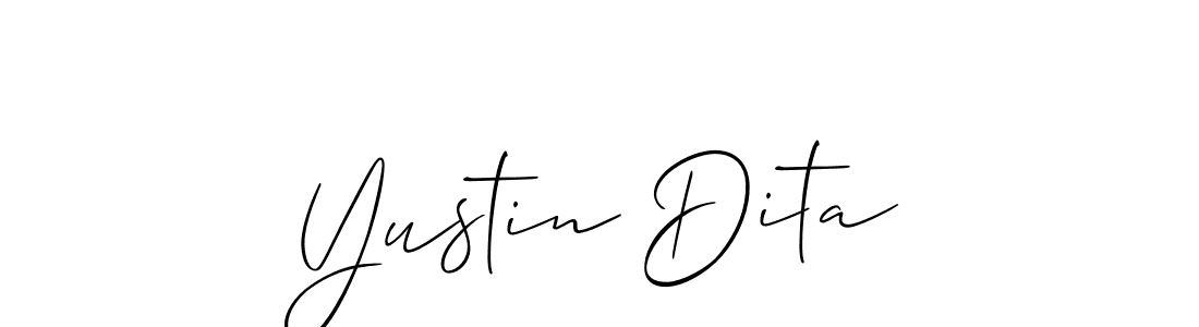Make a beautiful signature design for name Yustin Dita. With this signature (Allison_Script) style, you can create a handwritten signature for free. Yustin Dita signature style 2 images and pictures png