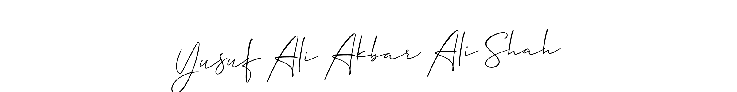 Create a beautiful signature design for name Yusuf Ali Akbar Ali Shah. With this signature (Allison_Script) fonts, you can make a handwritten signature for free. Yusuf Ali Akbar Ali Shah signature style 2 images and pictures png