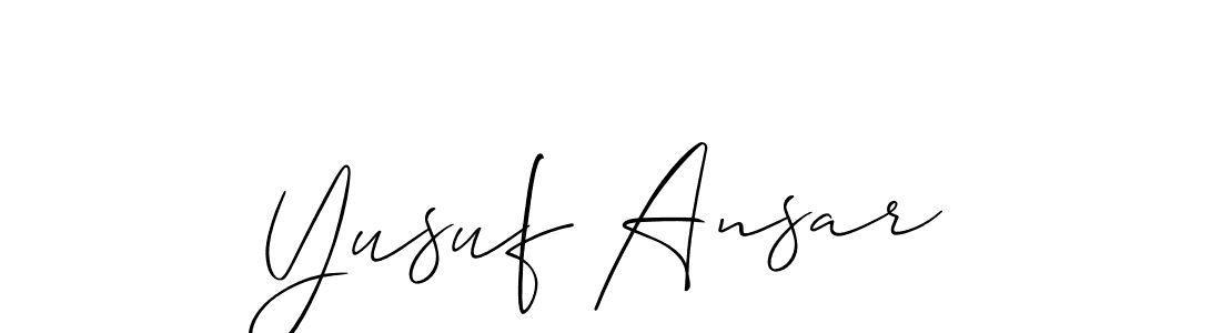 Create a beautiful signature design for name Yusuf Ansar. With this signature (Allison_Script) fonts, you can make a handwritten signature for free. Yusuf Ansar signature style 2 images and pictures png