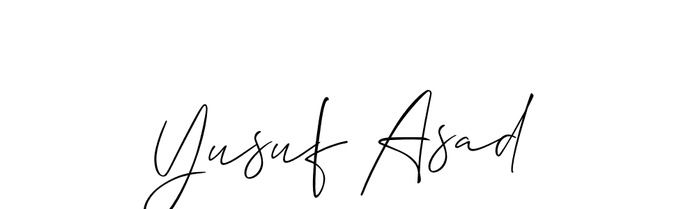 How to make Yusuf Asad signature? Allison_Script is a professional autograph style. Create handwritten signature for Yusuf Asad name. Yusuf Asad signature style 2 images and pictures png