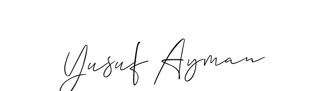 Create a beautiful signature design for name Yusuf Ayman. With this signature (Allison_Script) fonts, you can make a handwritten signature for free. Yusuf Ayman signature style 2 images and pictures png