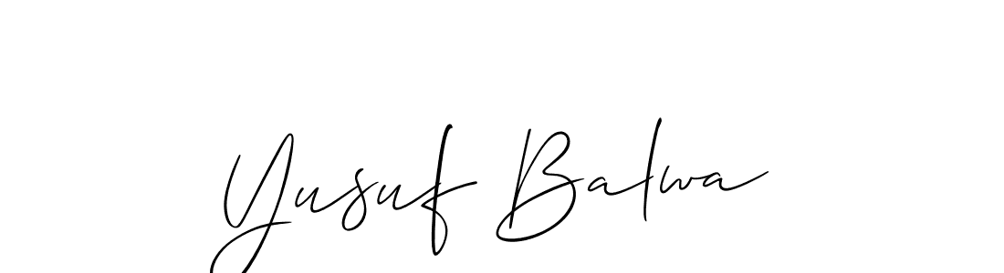 Design your own signature with our free online signature maker. With this signature software, you can create a handwritten (Allison_Script) signature for name Yusuf Balwa. Yusuf Balwa signature style 2 images and pictures png