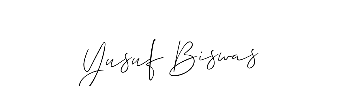 Use a signature maker to create a handwritten signature online. With this signature software, you can design (Allison_Script) your own signature for name Yusuf Biswas. Yusuf Biswas signature style 2 images and pictures png