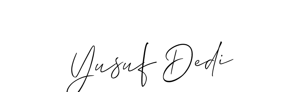 Also we have Yusuf Dedi name is the best signature style. Create professional handwritten signature collection using Allison_Script autograph style. Yusuf Dedi signature style 2 images and pictures png