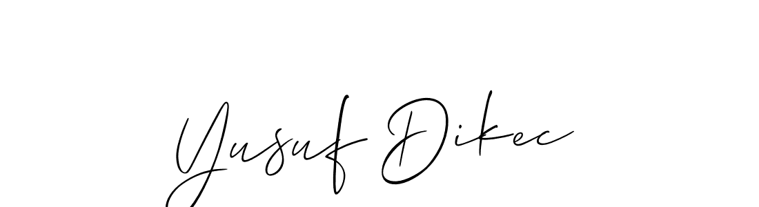 Create a beautiful signature design for name Yusuf Dikec. With this signature (Allison_Script) fonts, you can make a handwritten signature for free. Yusuf Dikec signature style 2 images and pictures png