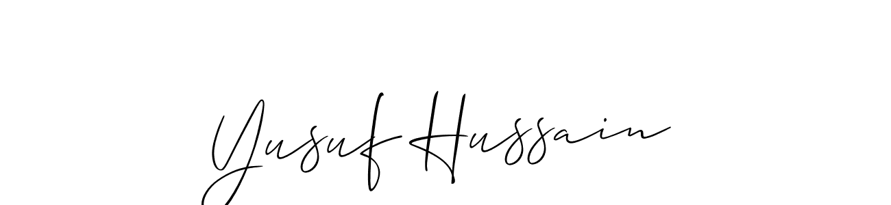 Also we have Yusuf Hussain name is the best signature style. Create professional handwritten signature collection using Allison_Script autograph style. Yusuf Hussain signature style 2 images and pictures png