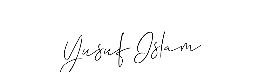 The best way (Allison_Script) to make a short signature is to pick only two or three words in your name. The name Yusuf Islam include a total of six letters. For converting this name. Yusuf Islam signature style 2 images and pictures png