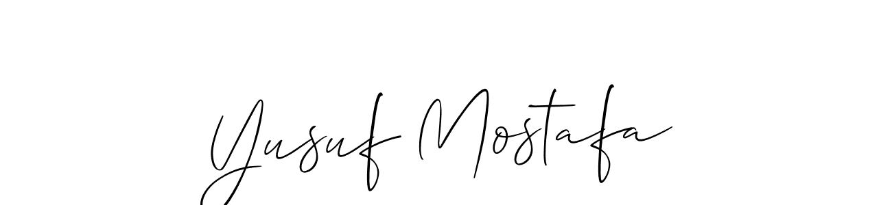 How to Draw Yusuf Mostafa signature style? Allison_Script is a latest design signature styles for name Yusuf Mostafa. Yusuf Mostafa signature style 2 images and pictures png