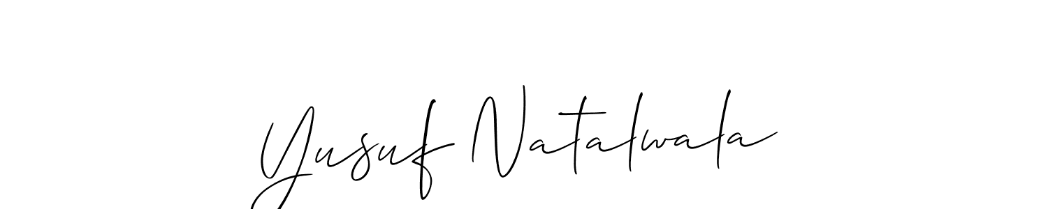 Yusuf Natalwala stylish signature style. Best Handwritten Sign (Allison_Script) for my name. Handwritten Signature Collection Ideas for my name Yusuf Natalwala. Yusuf Natalwala signature style 2 images and pictures png