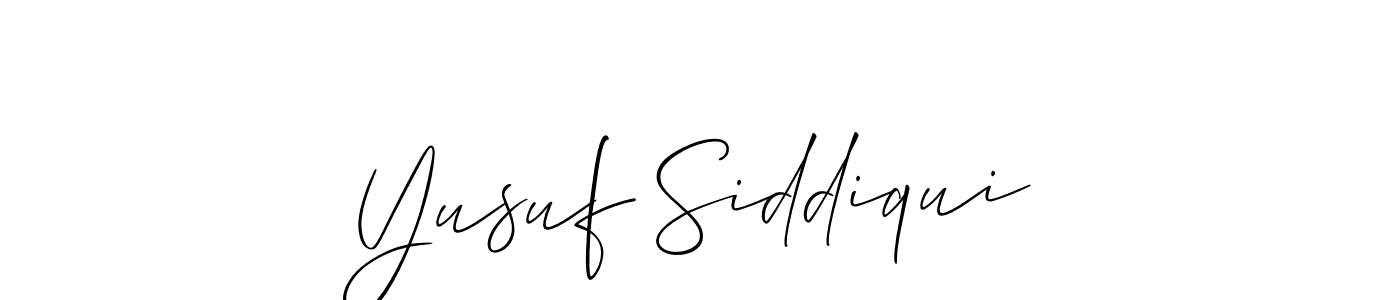 Create a beautiful signature design for name Yusuf Siddiqui. With this signature (Allison_Script) fonts, you can make a handwritten signature for free. Yusuf Siddiqui signature style 2 images and pictures png