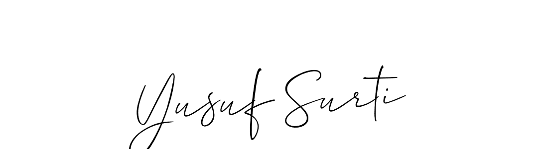 It looks lik you need a new signature style for name Yusuf Surti. Design unique handwritten (Allison_Script) signature with our free signature maker in just a few clicks. Yusuf Surti signature style 2 images and pictures png