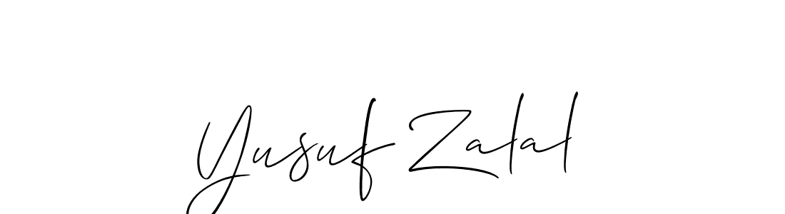 How to make Yusuf Zalal name signature. Use Allison_Script style for creating short signs online. This is the latest handwritten sign. Yusuf Zalal signature style 2 images and pictures png