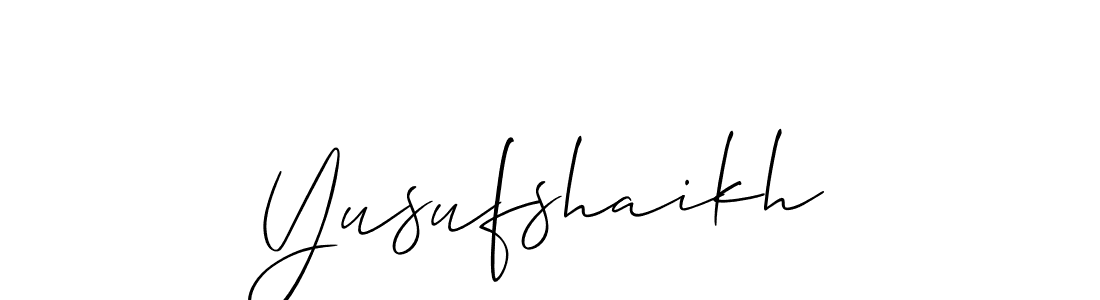 Use a signature maker to create a handwritten signature online. With this signature software, you can design (Allison_Script) your own signature for name Yusufshaikh. Yusufshaikh signature style 2 images and pictures png