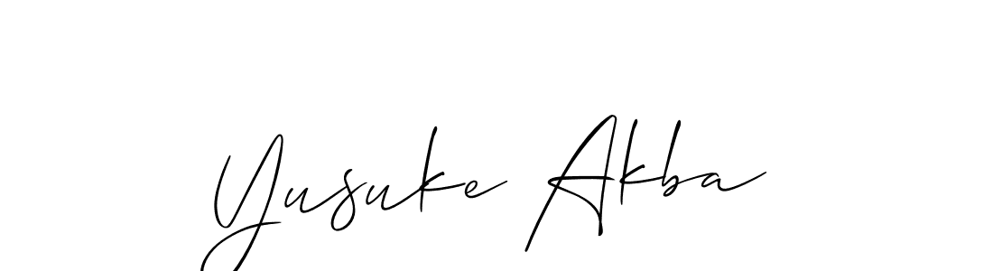 How to make Yusuke Akba name signature. Use Allison_Script style for creating short signs online. This is the latest handwritten sign. Yusuke Akba signature style 2 images and pictures png