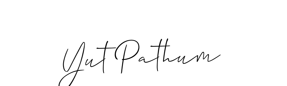 Use a signature maker to create a handwritten signature online. With this signature software, you can design (Allison_Script) your own signature for name Yut Pathum. Yut Pathum signature style 2 images and pictures png