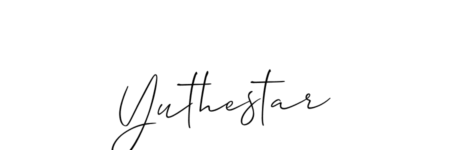 Create a beautiful signature design for name Yuthestar. With this signature (Allison_Script) fonts, you can make a handwritten signature for free. Yuthestar signature style 2 images and pictures png