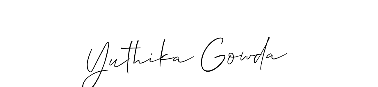 Yuthika Gowda stylish signature style. Best Handwritten Sign (Allison_Script) for my name. Handwritten Signature Collection Ideas for my name Yuthika Gowda. Yuthika Gowda signature style 2 images and pictures png