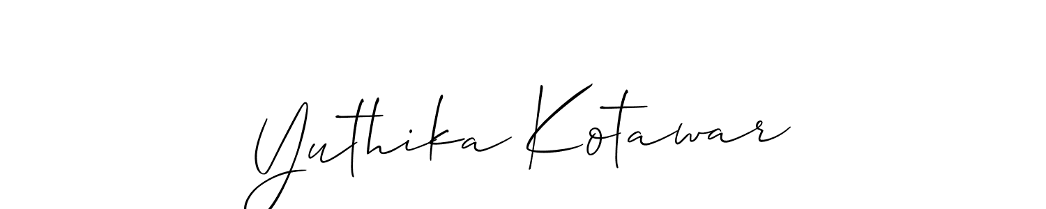 How to make Yuthika Kotawar signature? Allison_Script is a professional autograph style. Create handwritten signature for Yuthika Kotawar name. Yuthika Kotawar signature style 2 images and pictures png
