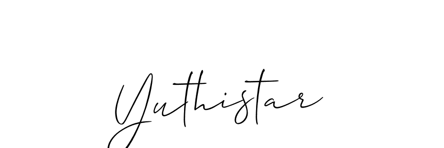 Use a signature maker to create a handwritten signature online. With this signature software, you can design (Allison_Script) your own signature for name Yuthistar. Yuthistar signature style 2 images and pictures png