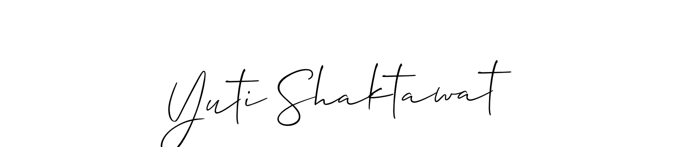 Use a signature maker to create a handwritten signature online. With this signature software, you can design (Allison_Script) your own signature for name Yuti Shaktawat. Yuti Shaktawat signature style 2 images and pictures png