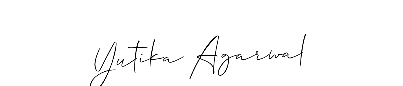 Use a signature maker to create a handwritten signature online. With this signature software, you can design (Allison_Script) your own signature for name Yutika Agarwal. Yutika Agarwal signature style 2 images and pictures png