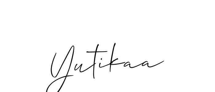 Make a short Yutikaa signature style. Manage your documents anywhere anytime using Allison_Script. Create and add eSignatures, submit forms, share and send files easily. Yutikaa signature style 2 images and pictures png